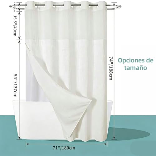 La Mejor Lista de Cortinas, ganchos y revestimientos de ducha más recomendados. 11 Imagen adicional