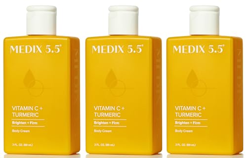 Medix 5.5 Vitamin C Cream Body Lotion & Face Moisturizer | Anti Aging Vitamin C Lotion For Women & Men Helps Soften The Look Of Dark Spots, Wrinkles, & Uneven Looking Skin Tone, 3OZ, 3PC Travel Size