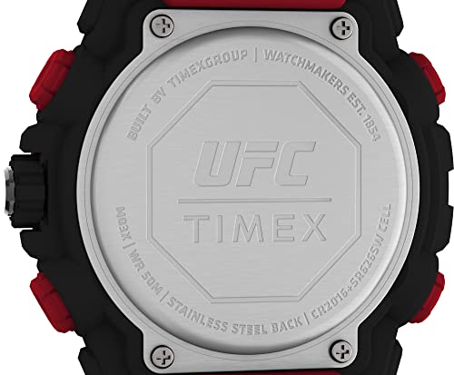 Image of Timex UFC Men's Impact 50mm Watch - Red Strap Black Dial Black Case, Red