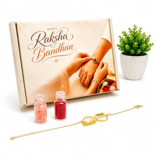 Image of Unisex-Adult Customized Name Rakhi For Brother | Rudraksha Beads, Custom Name Engraving, Adjustable Fit