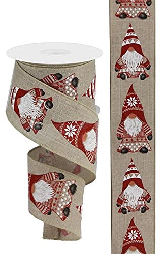Craig BachmanCraig Bachman Gnomes Wired Edge Ribbon - 10 Yards (Buff, 2.5 Inch)