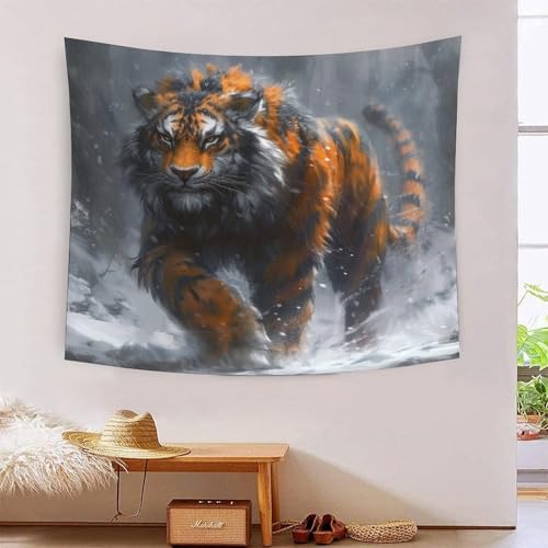 Couverture murale tigre 3D pour habiller facilement un grand mur vide