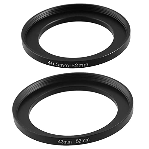 Nuhikap 2PCS Replacement Metal Filter Step Up Ring Adapter for Camera, 40.5mm-52mm & 43mm-52mm
