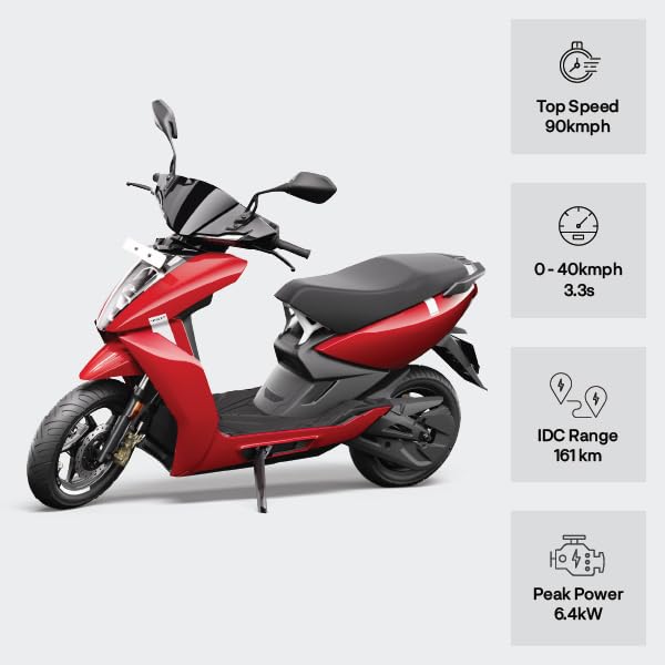 Image of ATHER 450 X 161 KM IDC Range in True Red - Ex-Showroom