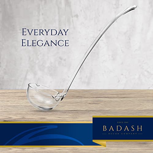 Badash AMZN.GR.SR739-STICKERLESS-D2DME-RCNHV-VG Crystal Punch Serving Ladle - 12 Inch Long Mouth-Blown Lead-Free Clear Punch Bowl Ladle thumb #4
