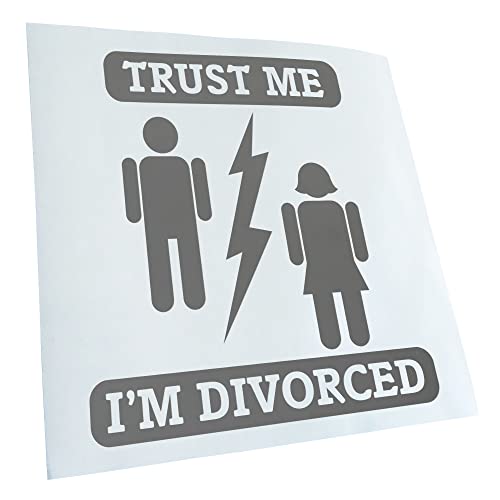 Kiwistar - Autocollant - Trust me, im Divorced - Gris - G30 - Pour voitures, vélos, véhicules, motos, cyclomoteurs, tuning, vitres arrière