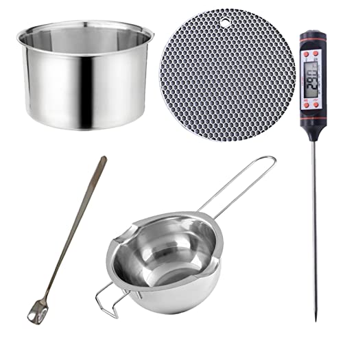 Stronrive Acero Inoxidable, Baño María con Termómetro Y Agarradera, Olla con Mango Resistente Al Calor para Derretir Chocolate, Fabricación Velas, Dulces, Jabón Stronrive Acero Inoxidable, Baño María con Termómetro Y Agarradera, Olla con Mango Resistente Al Calor para Derretir Chocolate, Fabricación Velas, Dulces, Jabón