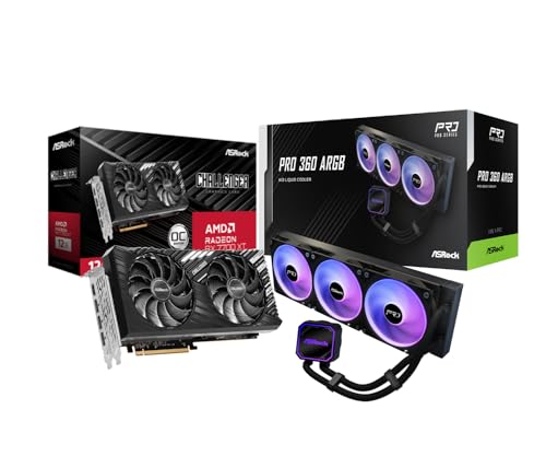ASRock Radeon RX 7700 XT Challenger 12GB OC & Pro 360 ARGB AIO Cooler Bundle | High-Performance 1440p Gaming with Synchronized ARGB