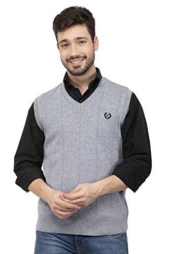 Image of Kvetoo V Neck Sleeveless Winter Wool Sweater for Men