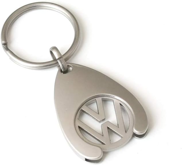Volkswagen 000087055VAHW Key Fob Shopping Trolley Token Keyring Pendant Coin Chip Silver Standard