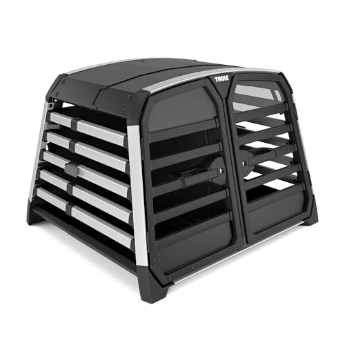 Thule Allax Double Medium Dog Crate for Vehicle Travel, Fits 2 Dogs, High-Strength Construction, Adjustable for a Perfect pet & Vehicle fit