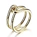 JINBAOYING Gold Rings for Women Girl Statement Fashion Rings Gold Plated Stainless Steel Engagement Promise Knot Love Rings