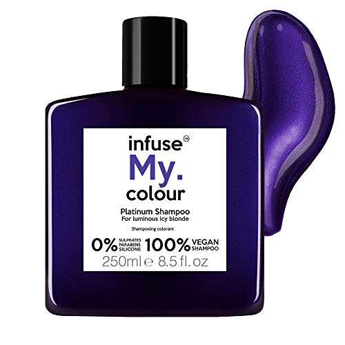 Infuse My. Colour Platinum Color Enhancing Shampoo - For Chemically Treated Hair - Neutralizes Yellow And Gold Tones - Vegan And Cruelty Free - No Parabens, Silicones, Sulfates - 8.5 Oz