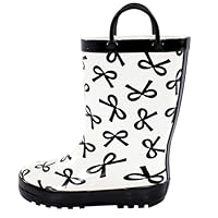 Hudson Baby Girls Rain Boots, Black Bows, 5 Toddler