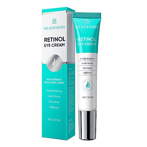 SILKDERMIS Retinol Eye Cream, Under Eye Cream for Dark Circles and Puffiness, Dark Circles Under Eye Treatment for Women, Eye Cream Anti Aging, Under Eye Bags, Eye Cream for Puffiness and Bags Under Eyes, Visibly Reduces Fine Lines, Under Eye Bags, P