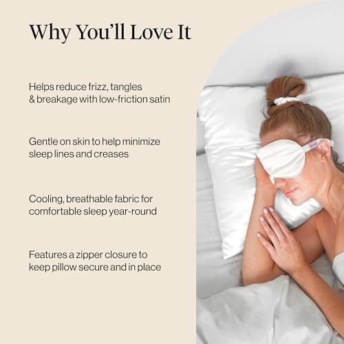 Kitsch Satin Pillowcase with Zipper for Hair & Skin - Softer Than Silk Pillow Cases, Smooth Cooling Satin Pillow Case, Wrinkle-Free, Machine Washable - Pillow Cases Standard Size (19x26), Ivory 2pcs - View 7