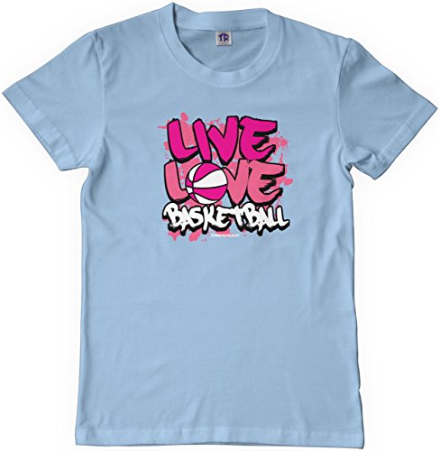 Threadrock Big Girls' Live Love Basketball Youth T-Shirt