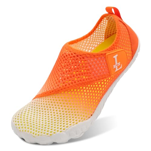 Image of L-RUN Barefoot Hiking Shoes Womens Mens Summer Water Beach Shoes for Pool Swim White White M US (Women 11, Men 9.5)=EU42