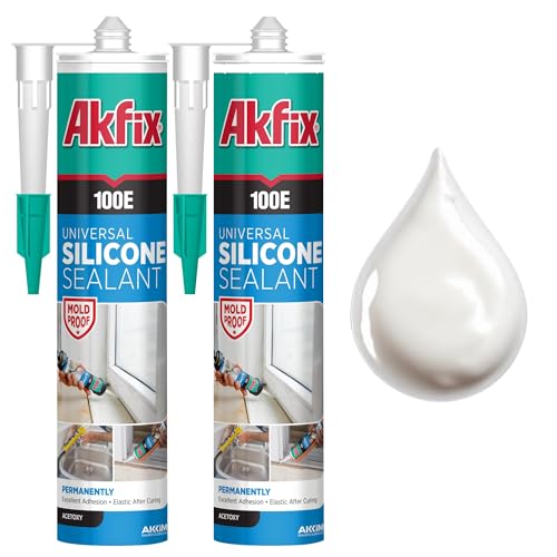 Akfix 100E RTV White Silicone Caulk (2x...