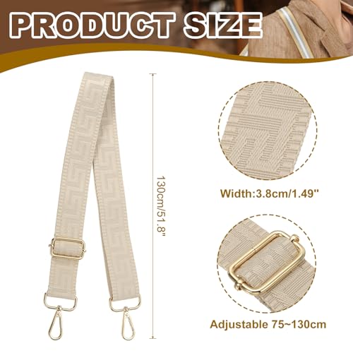 Image of PATIKIL Purse Strap, Adjustable Crossbody Bag Straps Wide Shoulder Strap Universal Replacement Shoulder Bag Belt for Women's Handbags Canvas Satchels Bag Backpack, Khaki