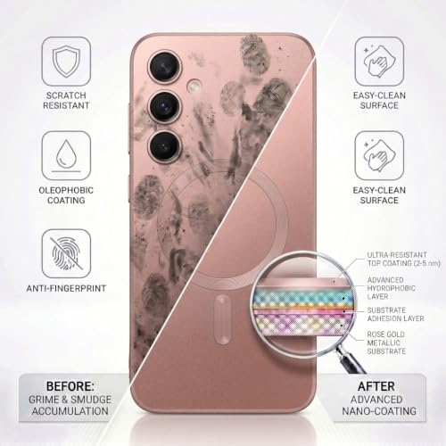 Image of amazon basics Premium Mag-Safe Case for Samsung Galaxy S23FE 5G | Shockproof & Anti-Scratch Cover | Soft Silicone with Wireless Charging | Camera Lens Guard - Rose Gold