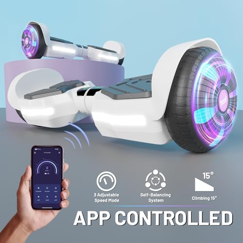 Image of SIMATE Scooter, Bluetooth Speakers and LED Light-Up Wheels, APP Control, Dual 250W Motors, 8.5 mph Max Speed & 8.5 Miles Max Range, Gifts for Kids Adults Girls Boys