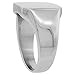 Sabrina Silver Surgical Stainless Steel Octagon Signet Ring Solid Back Flawless Finish 9/16 inch Sizes 8 to 13