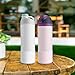 Alwenid 2PCS Silicone Water Bottle Boot for Owala 24 Oz, Anti-Slip Protective Sleeve Bottom Bumper Protector for FreeSip, Twist, and Flip Stainless Steel Water Bottles (White+Pink)