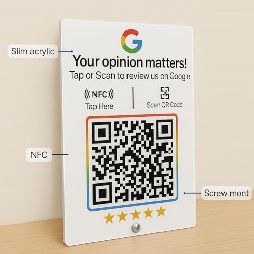 tinydabba White Acrylic NFC Review Standee with QR Code by tinydabba - 5