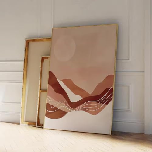 Impression sur toile d'art moderne abstrait style bohème chic de 50x70 cm