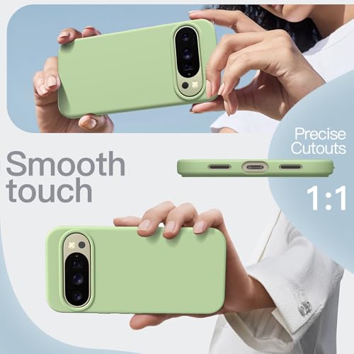 Image of JETech Liquid Silicone Cover Case for Google Pixel 10 /10 Pro 2025, Silky Soft Touch Full-Body Protection, Anti-Scratch Shockproof Phone Cover with Microfiber Lining (Jade)