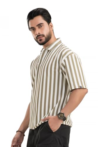 Image of Imperial Striped Off Shoulder Polo T-Shirt