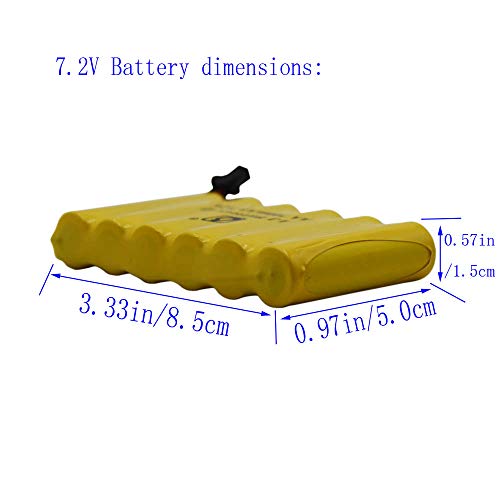 Blomiky 2 Pack 7.2V 700Mah Ni-Cd Rechargeable Battery Pack With Sm 2P Plug Replacement For Old Version 15 Channel Huina 1550 550 Rc Excavator 7.2V 700Mah Yellow 2 #TOP2