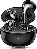 Auriculares Inalámbricos, Auriculares Bluetooth 5.2 HD Micrófono, Cascos Inalambricos HiFi Estéreo Auriculares In Ear con IPX6 Impermeable,Control Táctil,para iPhone y Android(Negro)