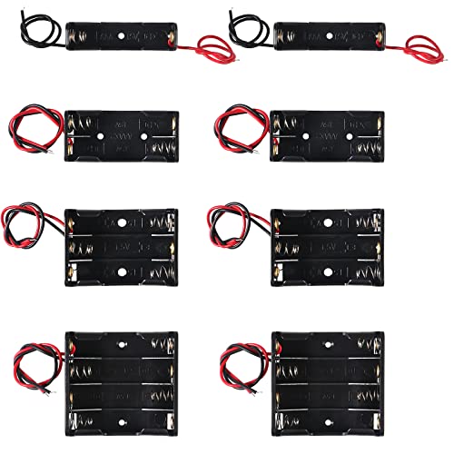 DIANN 8pcs AAA Battery Holder 2pcs AAA Battery Holder 1 Slot 2pcs 2 AAA Battery Holder 2pcs 3 AAA Battery Holder with Wires 2pcs 4 AAA Battery Holder Case