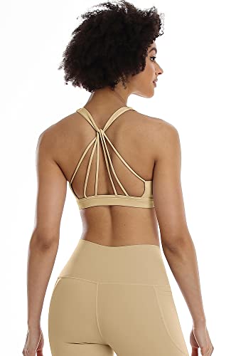 Image of icyzone Women's Padded Strappy Workout Running Sports Bras Medium Impact