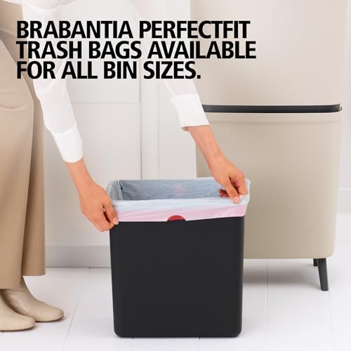 Image of Brabantia Bo Hi Touch Top Kitchen Trash Can with Single Compartment & Raised Legs | Soft Beige | 16 Gal Inner Bucket | Soft-Close, Light Touch Opening, Stay-Open Lid | + Trash Bags