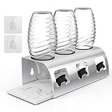 PASSEND FÜR ALLE FLASCHEN --- Unser Flaschenhalter Sodastream Crystal eignet sich als Flaschen Ständer und Flaschenabtropfer für fast jede Art von Flasche ! Ob Soda Stream Crystal EASY Power Penguin Fuse Spirit, Emil-Flaschen, Trinkflaschen oder als Abtropfhalter für Babyflaschen! Das Abtropfgestell bietet Platz für 3 Flaschen und 3 Deckel.