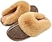 KuaiLu Womens Cozy Memory Foam Slippers Ladies Fuzzy Faux Fur Lined Warm Arch Support House Shoes Slip on Comfy Winter Scuff Indoor Outdoor Rubber Hard Sole Orthotic Plush Bedroom Brown Size 8