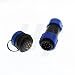 HangTon HE21 9 Pin Connector Waterproof Panel Mount Socket Cable Plug for Power Automotive Industrial Marine Devices, 5 Amp Current