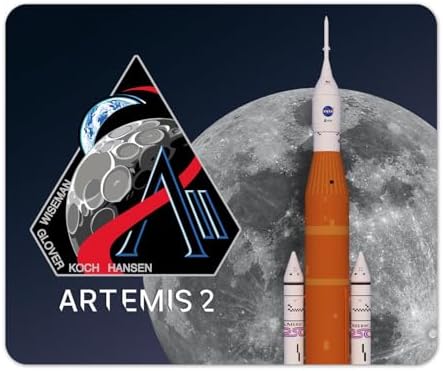 NASA Artemis 2 Rocket and Moon 1/4 Thick Mouse Pad image 3