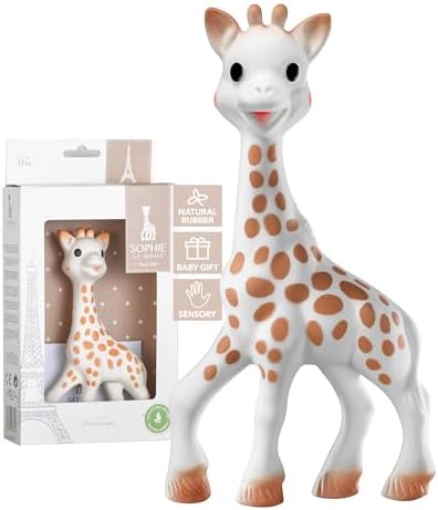 Sophie La Girafe The Original Teether, 100% Natural Rubber, Gentle Gum Relief, Easy-Grip Chew Toy, Supports Sensory Development, Suitable from Birth, 0 Months+