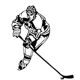 IKPYTREE Wall Decal Stickers Sports Series - Ice Hockey Player White - Motivational Home Wall Decor