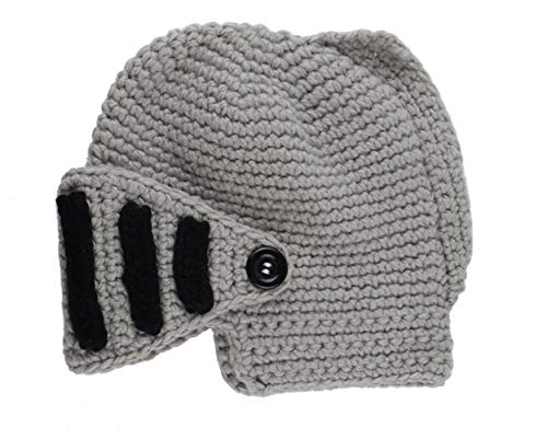 freesiom Bonnet Perruque Hiver Homme Chevalier Drôle Beanie Coton Tricoté Vagabond Casquette Casque Deguisement (Gris Leger)