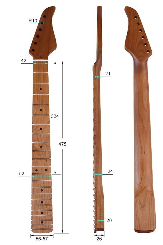 Gitara elektryczna 6 strunowa pieczony klon kanadyjski 22 progi szerokość 5,6 cm naturalny kolor ładne rękodzieło