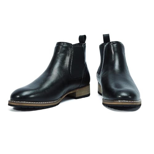 Image of ZOKSOVE Men's Black Chelsea Boots-Slip-On Comfy Mens Casual Suede Ankle Boots