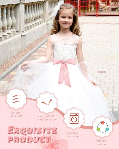 Satin Sash Belt for Girls Flower Girl Sash Long Waist Belts for Wedding Party Special Occasion 2'' Wide3