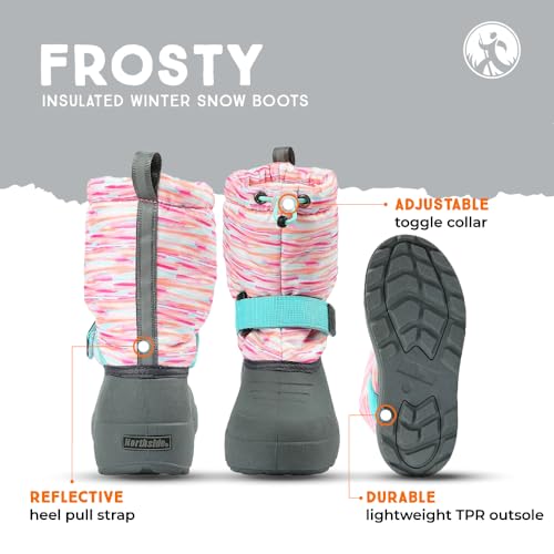 Image of Northside Frosty Insulated Winter Snow Boots for Girls and Boys with Rugged, Water Resistant Nylon Upper, Quick-Drying Lining, Removable EVA Insole, and Durable TPR Outsole