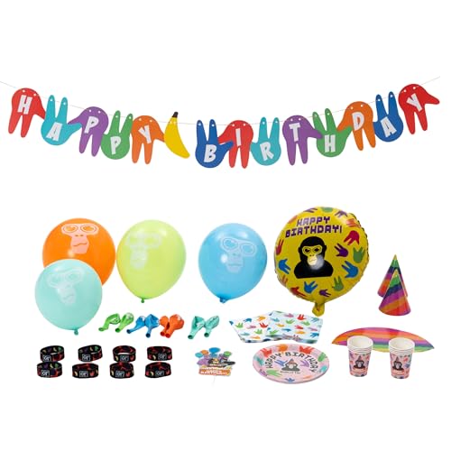 Official Gorilla Tag Birthday Party Kit Real-Life Tag Play with Reversible Wristbands & Party Supplies