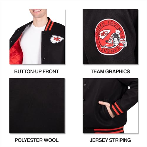 Ultra Game Men's NFL Official Classic Varsity Coaches Jacket Coat4